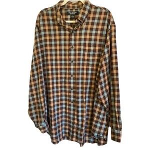 Brooks Brothers Shirt Mens XL Brown Plaid Cashmere Blend Non Iron LS  Button Up
